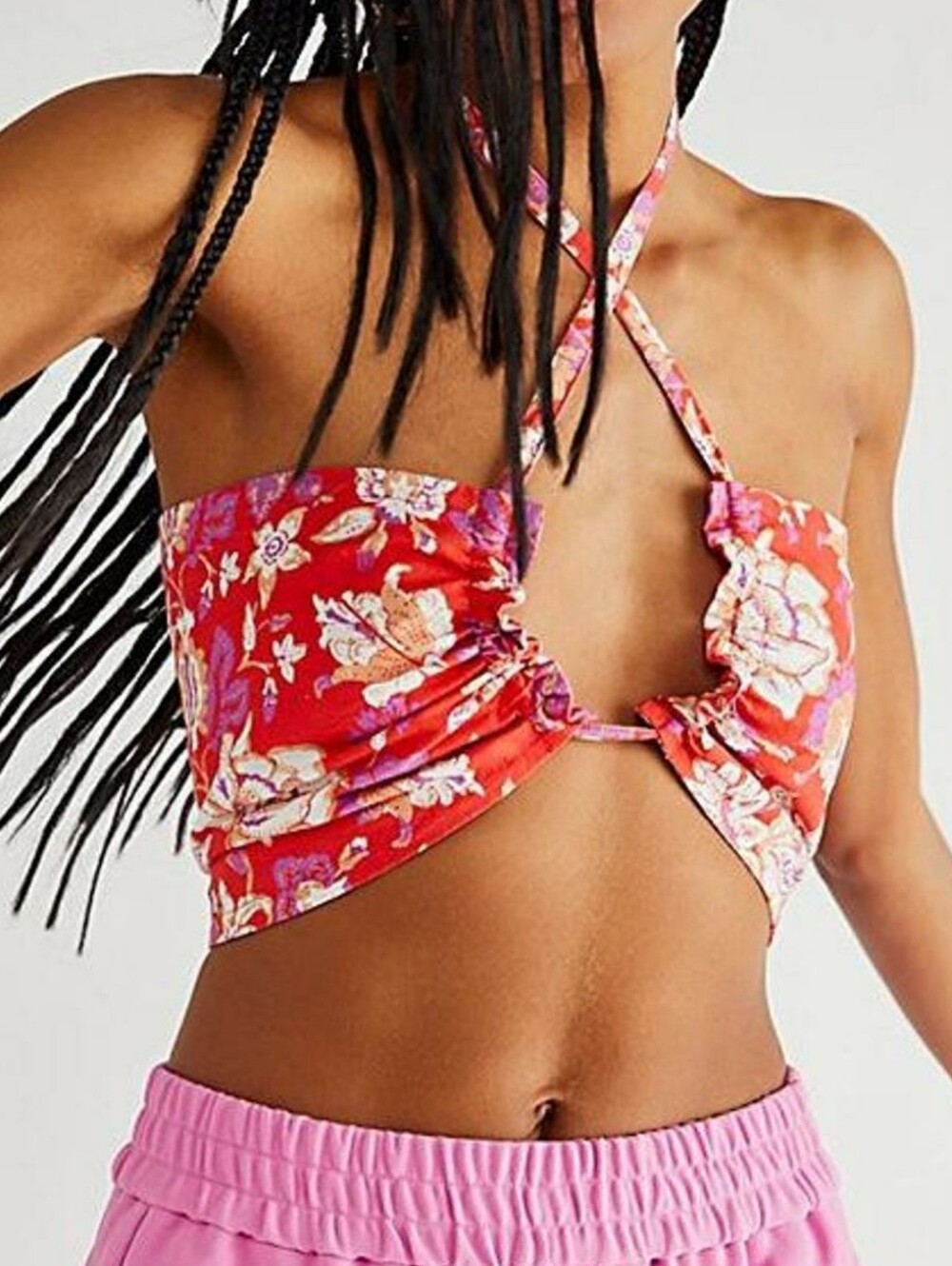 Free People Summer Of Love Bandeau Bralette In Red Size Xs